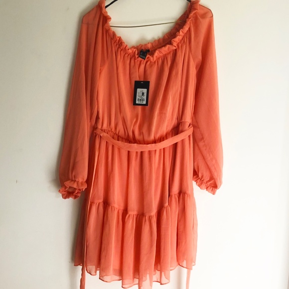 Forever 21 Coral Off the Shoulder Dress - Picture 3 of 3
